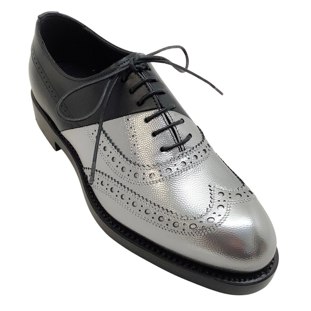 Pierre Hardy Silver / Black Brogue Wing Tip Oxfords